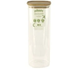 Boîte De Conservation Carrée - En Verre Et Bambou 2.2L - PEBBLY