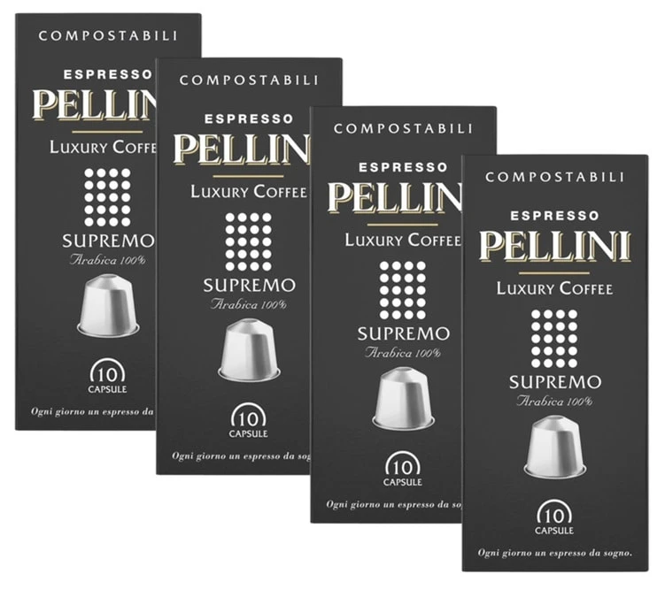 40 Capsules Compatibles Nespresso® Compostables PELLINI - Supremo 3 40 Capsules Compatibles Nespresso® Compostables PELLINI - Supremo