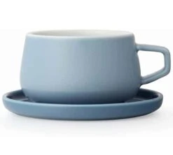 Mug Et Sous Tasse En Porcelaine - Hazy Blue - 30 Cl - Viva Scandinavia