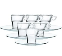 6 Tasses Café Caprice 9cl Et Ses Soucoupes - Duralex