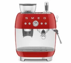 Machine Expresso SMEG EGF03RDEU Rouge Années 50 Avec Moulin Intégré