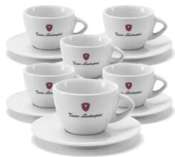 Lot De 6 Tasses Et Sous Tasses Blanches Tonino Lamborghini