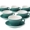 6 Tasses Cappuccino Et Sous-tasses Egg 20 Cl Teal - Loveramics 2 6 Tasses Cappuccino Et Sous-tasses Egg 20 Cl Teal - Loveramics -Delonghial Magasin teal cappu 200 6