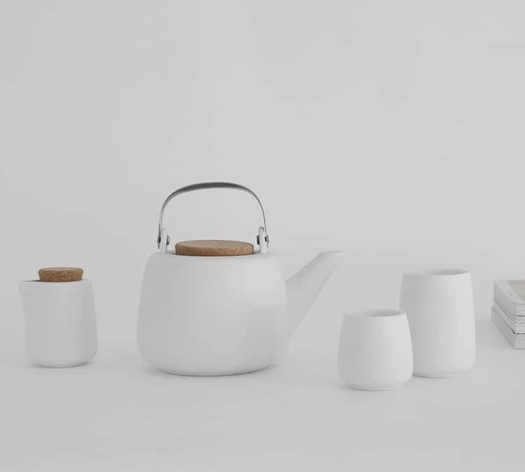 Pack Théière Nicola En Porcelaine Blanche 1.2L + 2 Tasses 15cl - Viva Scandinavia + Offre Cadeau 4 Pack Théière Nicola En Porcelaine Blanche 1.2L + 2 Tasses 15cl - Viva Scandinavia + Offre Cadeau – Image 2