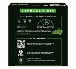 60 Capsules Compatibles Nespresso® - Espresso BIO - CARTE NOIRE 17 60 Capsules Compatibles Nespresso® - Espresso BIO - CARTE NOIRE -Delonghial Magasin x60 back espresso bio