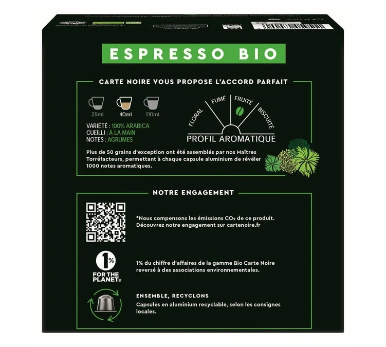 60 Capsules Compatibles Nespresso® - Espresso BIO - CARTE NOIRE 10 60 Capsules Compatibles Nespresso® - Espresso BIO - CARTE NOIRE – Image 8